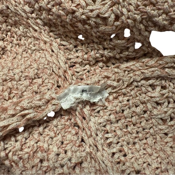 CHICO’s Shine Stitch Detail Pullover Sweater in Rose Pink/Cream in Size 2 (10) - Picture 5 of 6